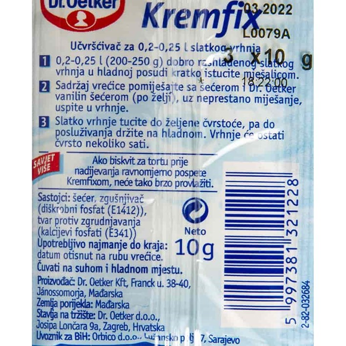 KREMFIX 3X10g DR OETKER