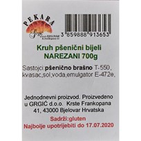 KRUH BIJELI NAREZANI 700g GRGIĆ