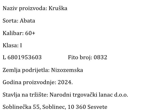 KRUŠKA ABATA  NTL
