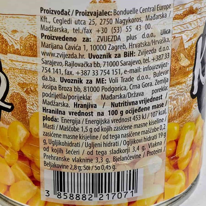 KUKURUZ ŠEĆERAC 340g ZVIJEZDA