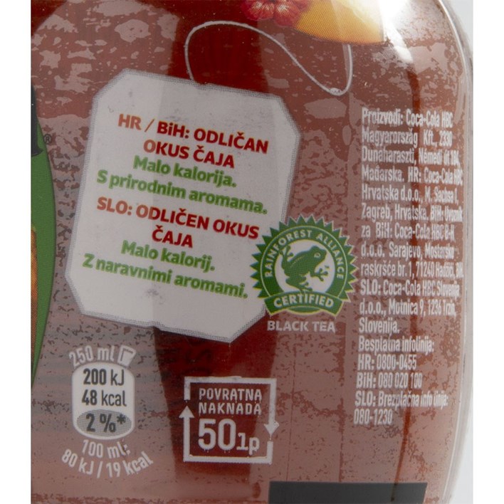 LEDENI ČAJ FUZETEA CRNI OKUS BRESKVE I HIBISKUSA 0,5l PVC COCA COLA