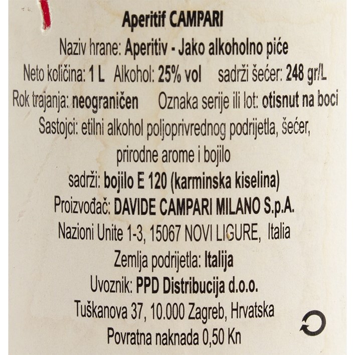 LIKER BITTER CAMPARI 1l