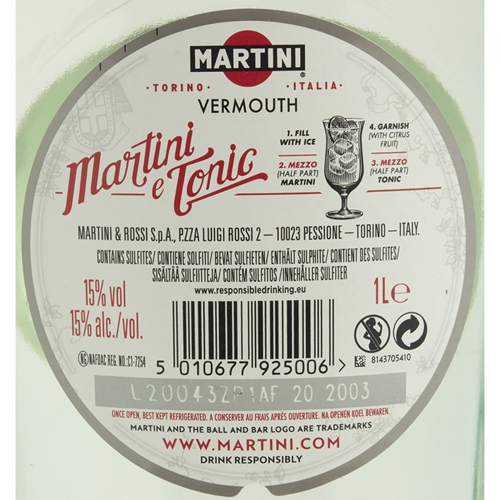 LIKER MARTINI VERMOUTH BIANCO 1l BADEL