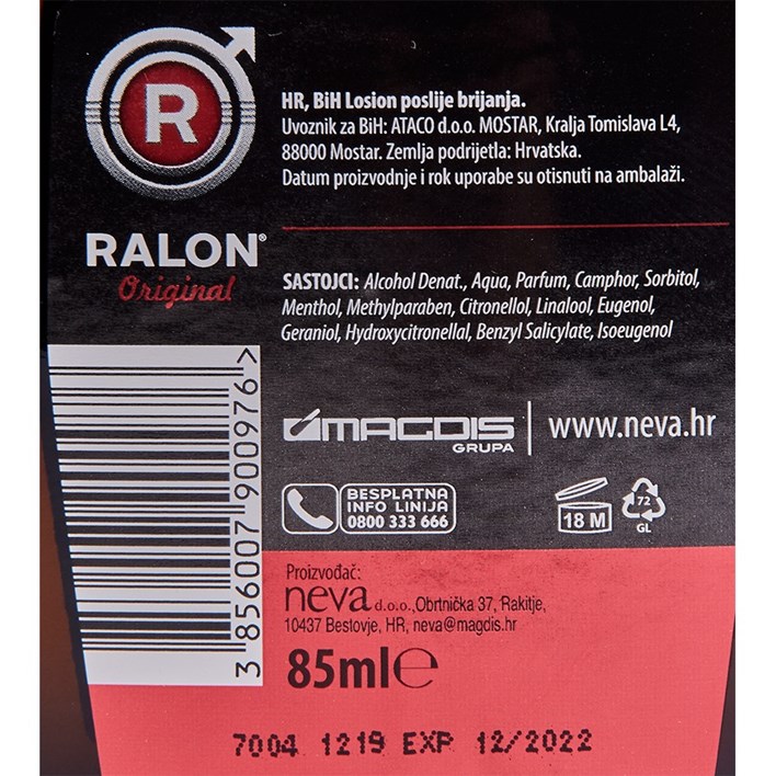 LOSION POSLIJE BRIJANJA RALON 85ml ATLANTIC