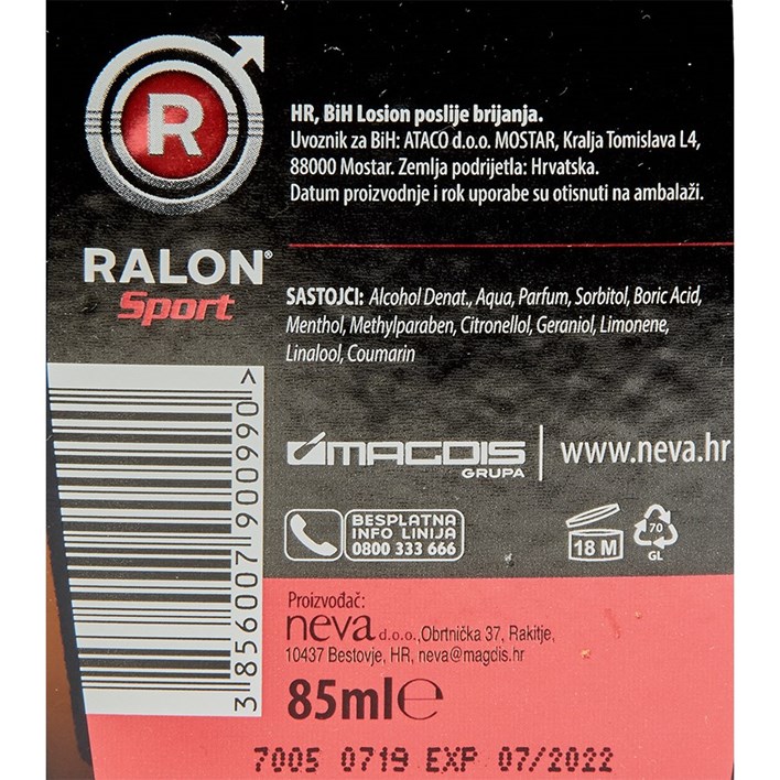 LOSION POSLIJE BRIJANJA RALON SPORT 85ml ATLANTIC