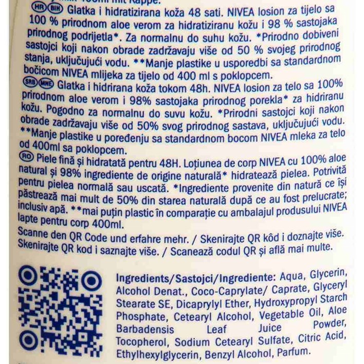 LOSION ZA TIJELO NIVEA NATURALLY GOOD ALOE VERA 350ml ALCA