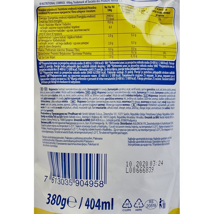 MAJONEZA THOMY VREĆICA SA ČEPOM 380g ALCA