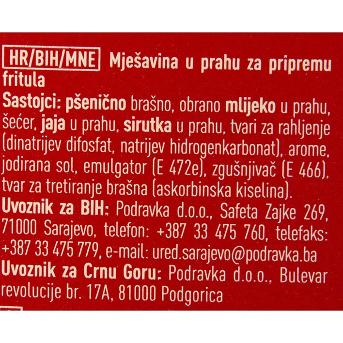 MJEŠAVINA DOLCELA FRITULE 250g PODRAVKA