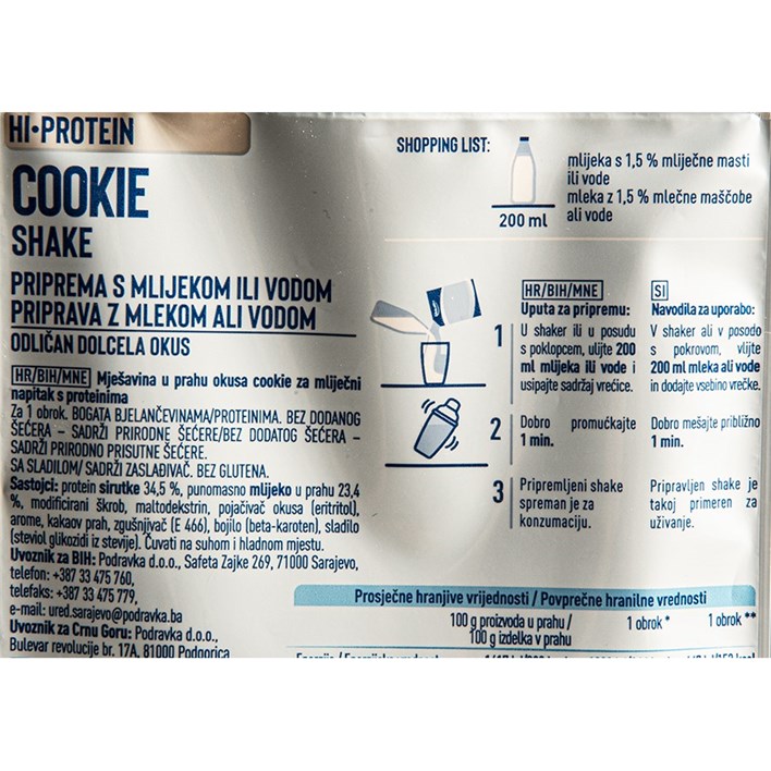 MJEŠAVINA DOLCELA HI PROTEIN COOKIE SHAKE 40g PODRAVKA