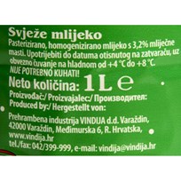 MLIJEKO SVJEŽE 3,2%mm 1l VINDIJA