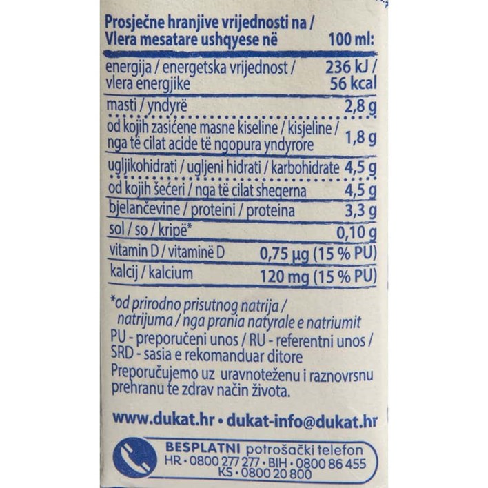 MLIJEKO TRAJNO 2,8%MM 0,2L DUKAT