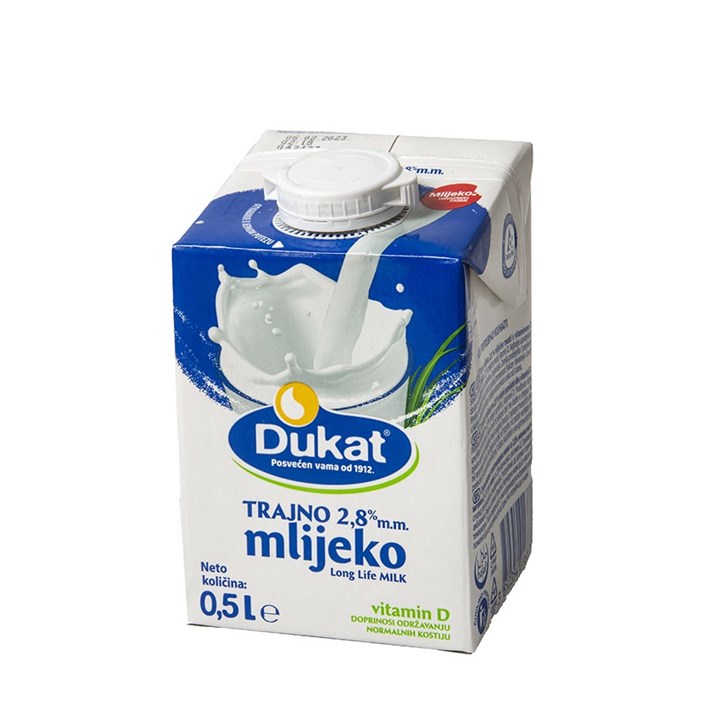 MLIJEKO TRAJNO 2,8%mm 0,5l DUKAT