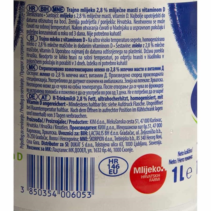 MLIJEKO TRAJNO 2,8%MM 1L BOCA DUKAT