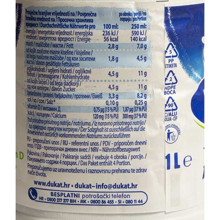 MLIJEKO TRAJNO 2,8%MM 1L BOCA DUKAT