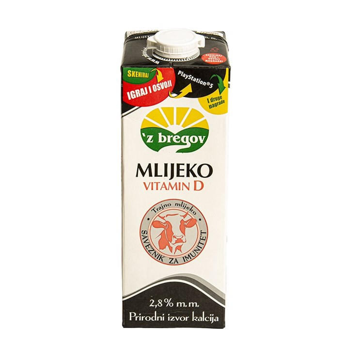 MLIJEKO TRAJNO 2,8%mm + D VITAMIN 1l VINDIJA