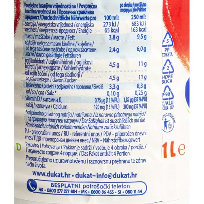 MLIJEKO TRAJNO 3,8%MM 1L BOCA DUKAT