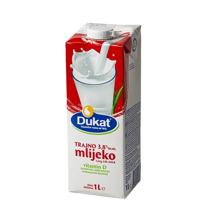 MLIJEKO TRAJNO 3,8%mm 1l DUKAT