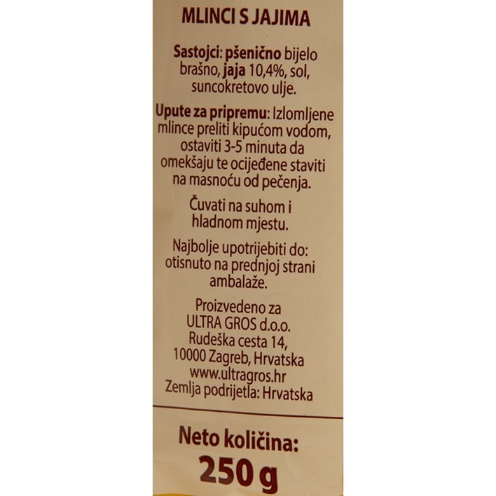 MLINCI S JAJIMA 250g ULTRA