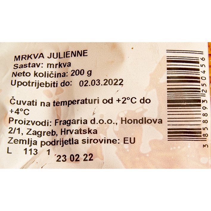 MRKVA SVJEŽA 200g FRAGARIA