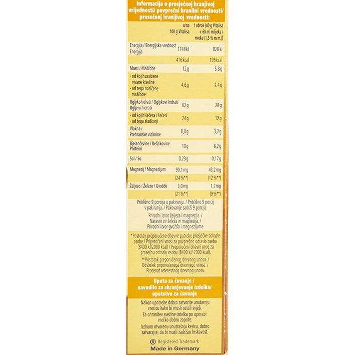 MUESLI VITALIS ČOKOLADNI 375G DR.OETKER