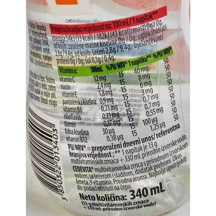 NAPITAK CEDEVITA FRESH LIMETA 340ml ATLANTIC