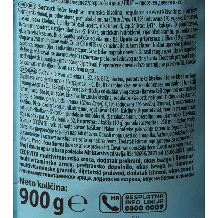 NAPITAK CEDEVITA BAZGA LIMUN 900g ATLANTIC