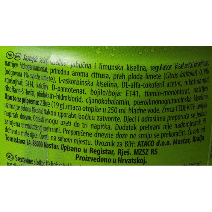 NAPITAK CEDEVITA LIMETA 455g ATLANTIC