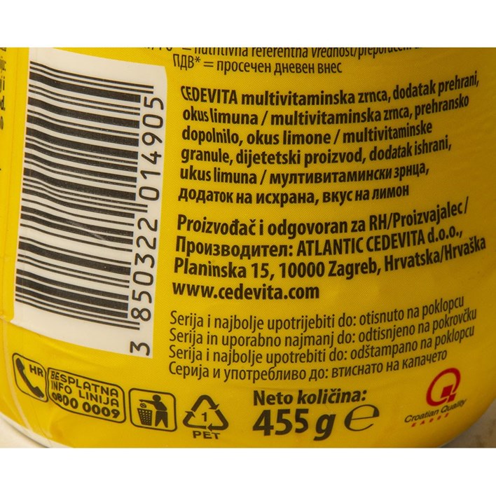 NAPITAK CEDEVITA LIMUN 455g ATLANTIC