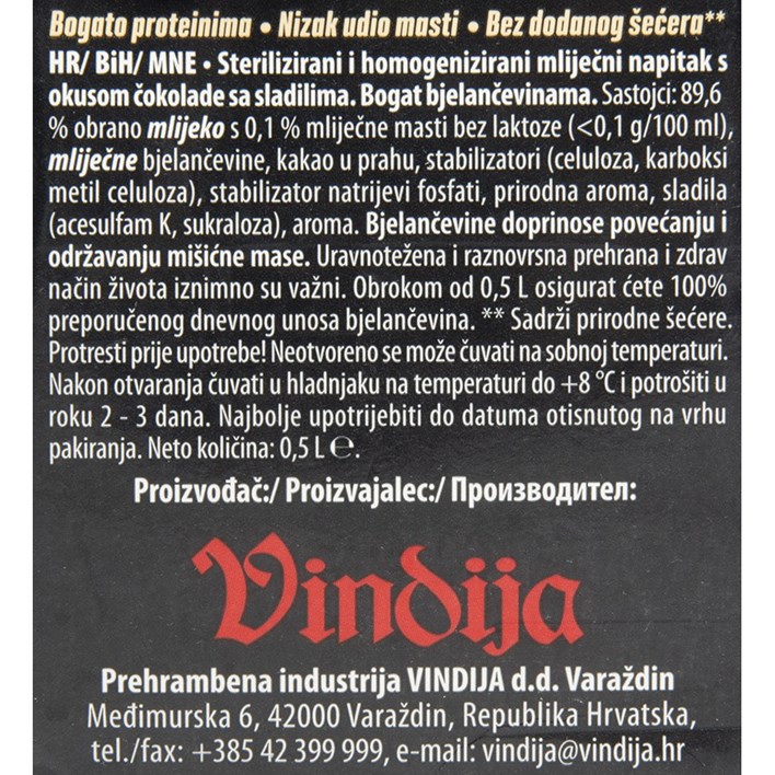 NAPITAK PROTEINSKI ČOKOLADA 0,5l VINDIJA