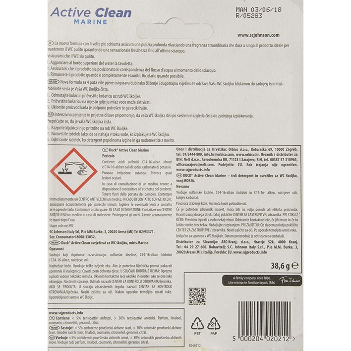 OSVJEŽIVAČ DUCK ACTIVE CLEAN MARINE 38,6g ORBICO