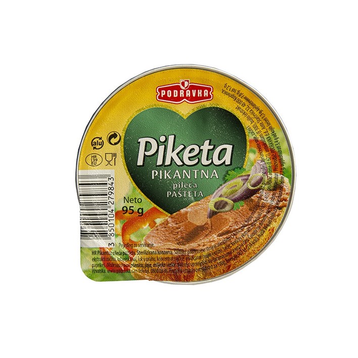 PAŠTETA PIKETA PIKANTNA PILEĆA 95g PODRAVKA