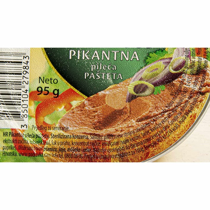 PAŠTETA PIKETA PIKANTNA PILEĆA 95g PODRAVKA