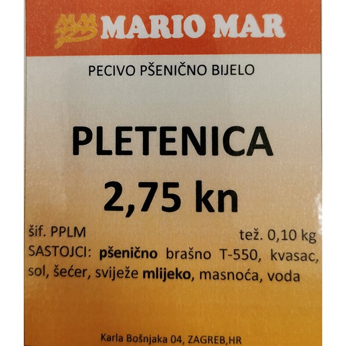 PECIVO PLETENICA 0,10kg MARIO MAR