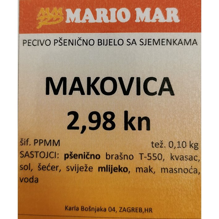 PECIVO PLETENICA MAKOVICA 0,10kg MARIO MAR