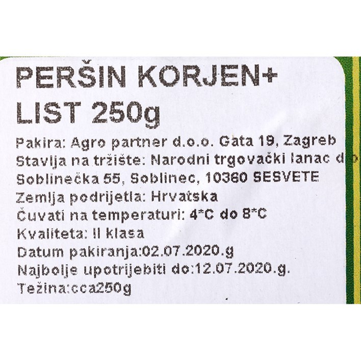 PERŠIN KORJEN+LIST 250G NTL