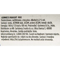 PIVO GUINNESS DRAUGHT 0,44l LIMENKA CARLSBERG