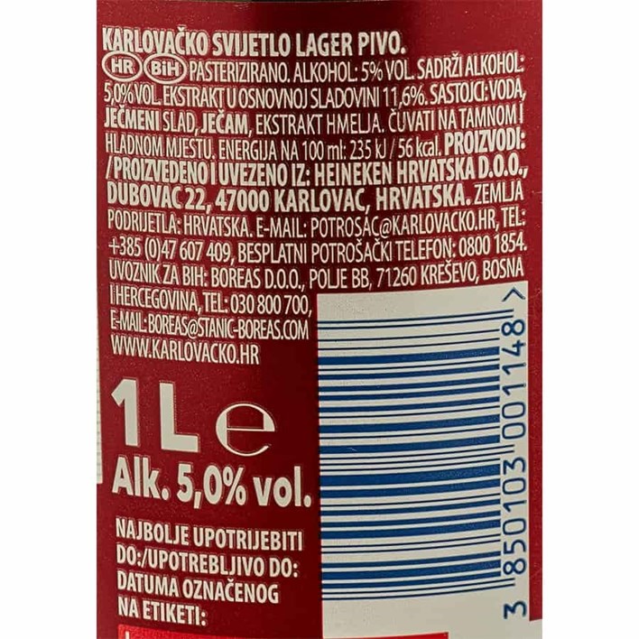 PIVO KARLOVAČKO 1l PVC