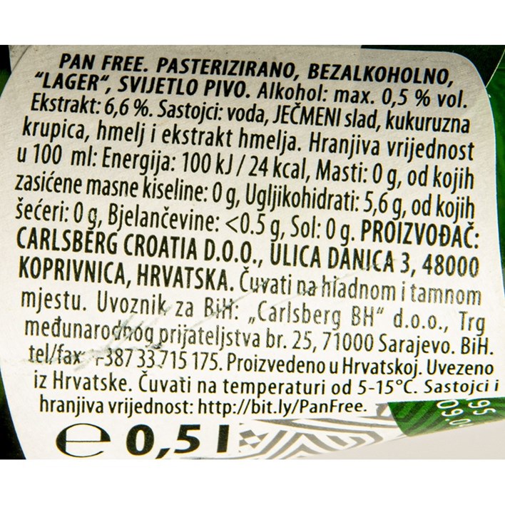 PIVO PAN 0,5L FREE POVRATNA AMBALAŽA CARLSBERG