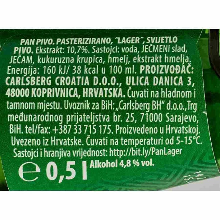 PIVO PAN 0,5l POVRATNA AMBALAŽA CARLSBERG