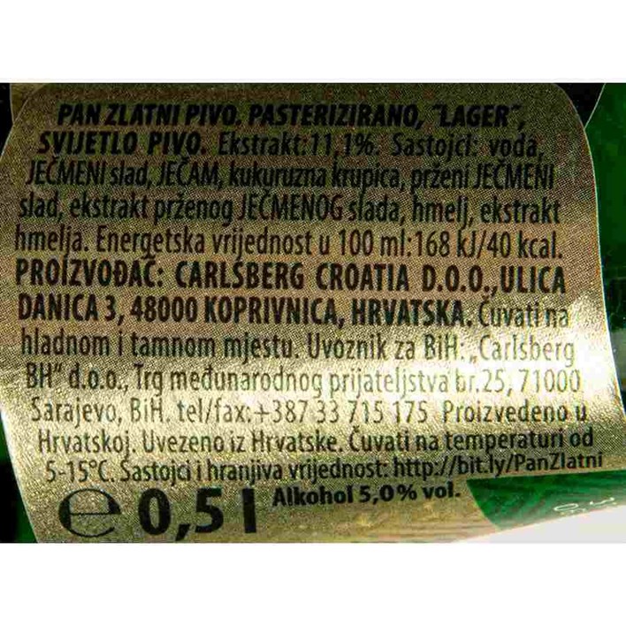 PIVO PAN ZLATNI 0,5L POVRATNA AMBALAŽA CARLSBERG