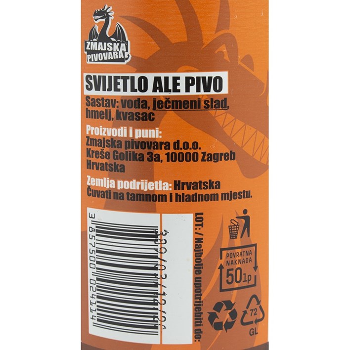 PIVO ZMAJSKA PALE ALE 0,33l BOCA VRUTAK