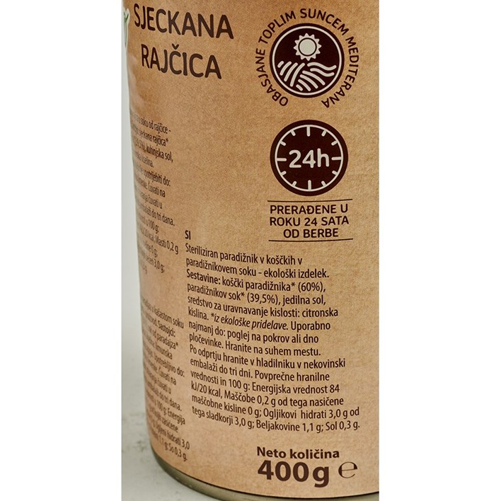 RAJČICA SJECKANA BIO 400g PODRAVKA