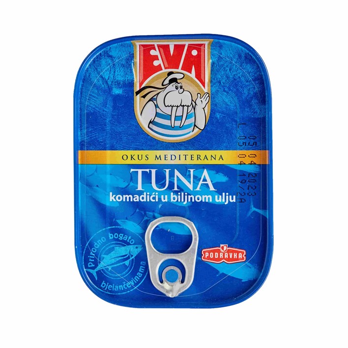 RIBA EVA TUNA KOMADIĆI U BILJNOM ULJU 115g PODRAVKA