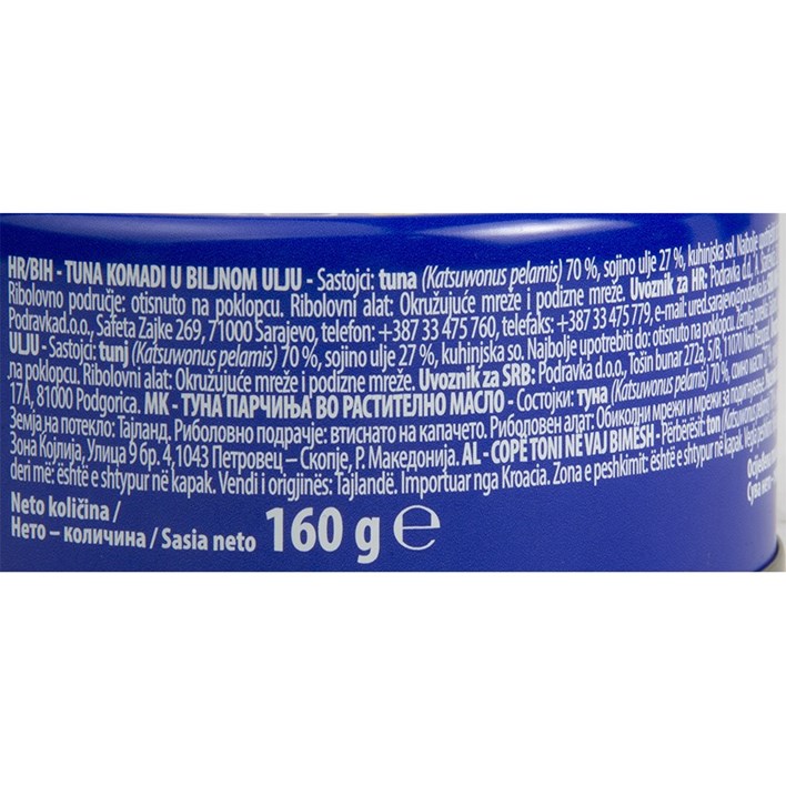 RIBA TUNA EVA KOMADI 160g PODRAVKA