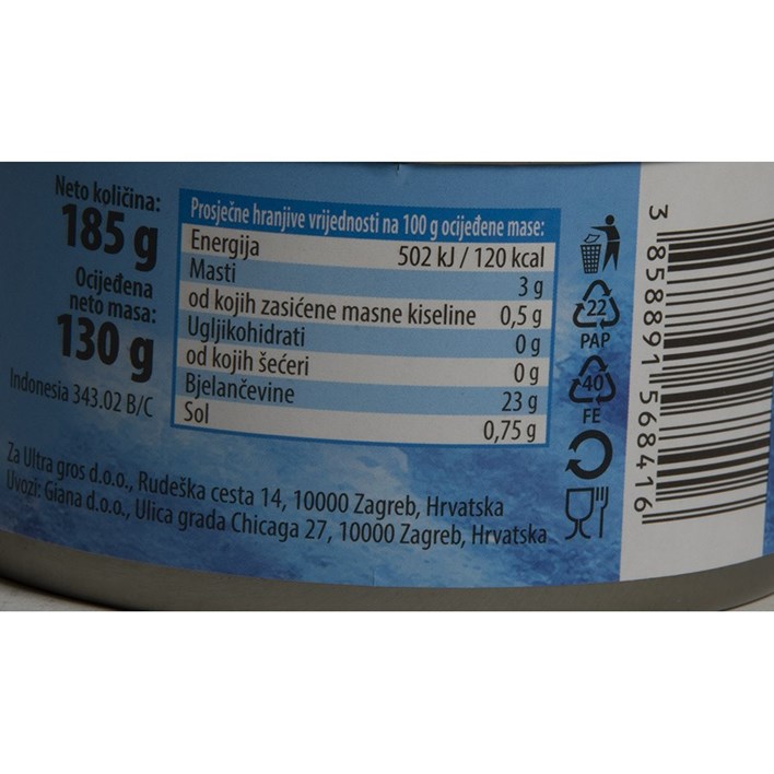 RIBA TUNA KOMADIĆI 180g GIANA ULTRA