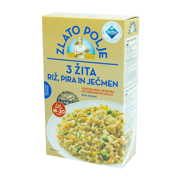 RIŽA ZLATNO POLJE 3 ŽITA VAKUM 1kg PODRAVKA