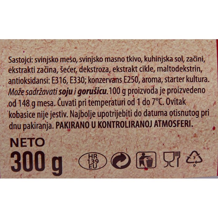 SALAMA ČAJNA KOBASICA 300g PODRAVKA