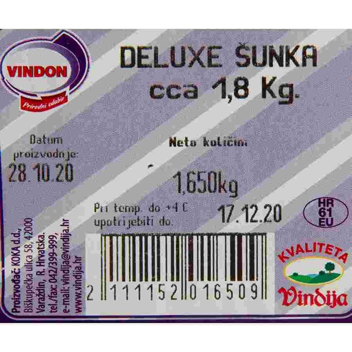 SALAMA ŠUNKA DE LUX PUREĆA VINDIJA