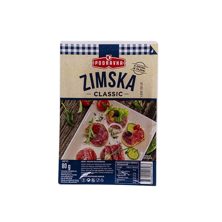 SALAMA ZIMSKA KOBASICA NAREZANA 80g PODRAVKA