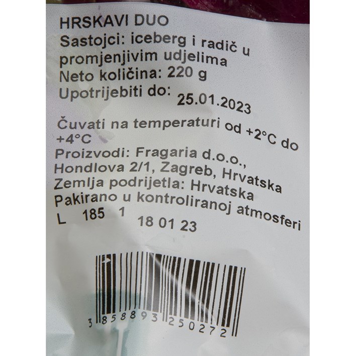 SALATA HRSKAVI DUO 220g FRAGARIA